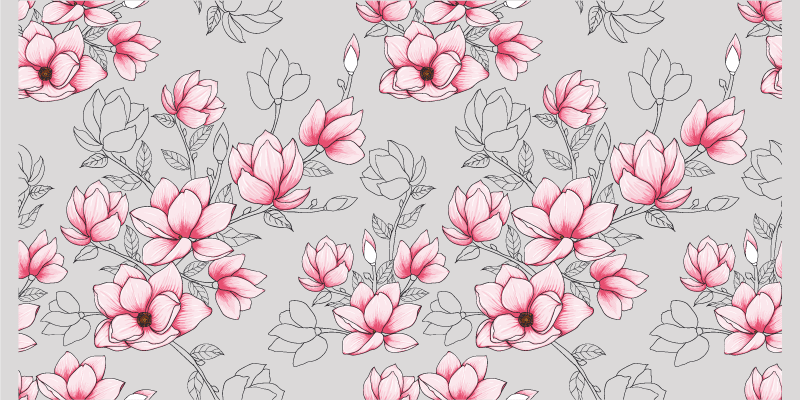 PINK BLOSSOM PATTERN floral vinyl carpet - TenStickers