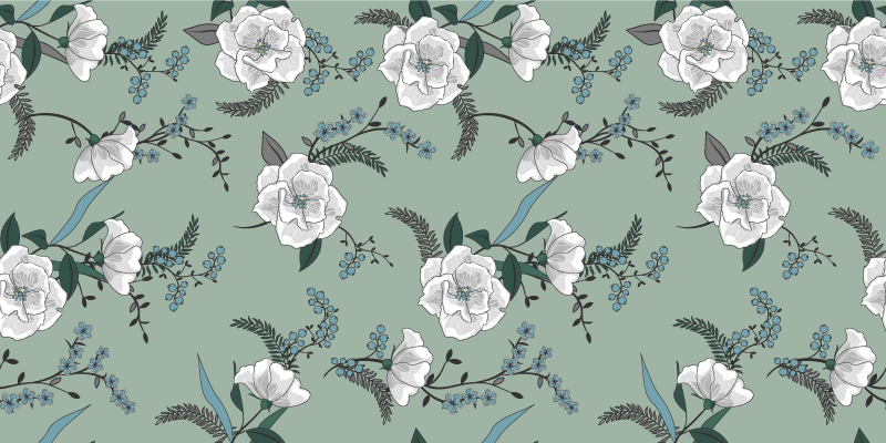 Botanical Concept floral vinyl carpet - TenStickers