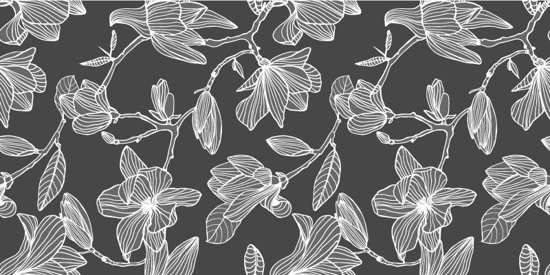 Graceful Botanical Elements floral vinyl carpet - TenStickers