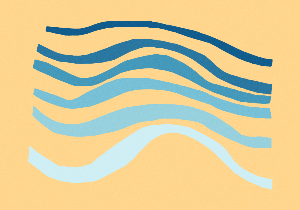 Curved Wave Motif minimalist vinyl carpet - TenStickers