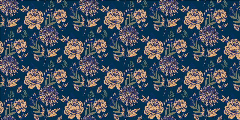 Delicate blue print floral vinyl carpet - TenStickers