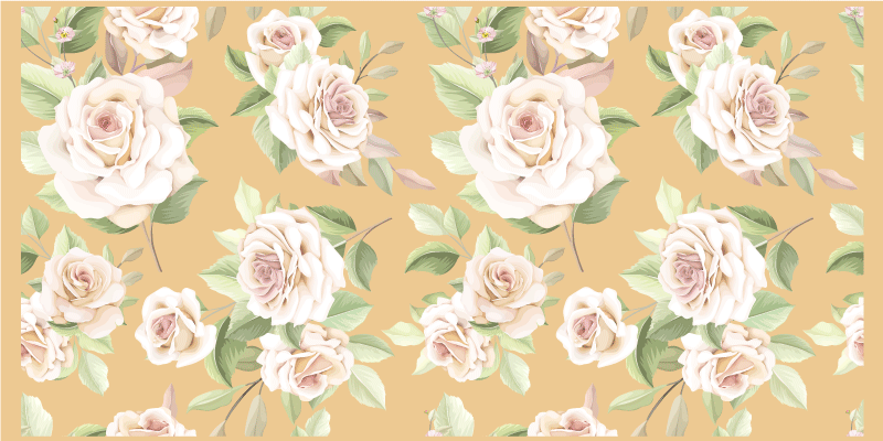 Gentle blossom grace floral vinyl carpet - TenStickers