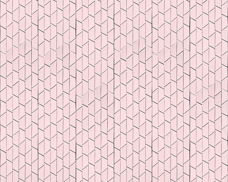 Pink geometric style tile vinyl carpet - TenStickers