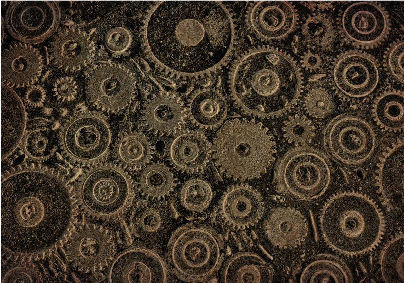 Industrial Gears Pattern vinyl rug - TenStickers