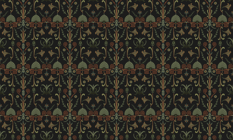 Ornate Botanical Patterns vintage rug - TenStickers