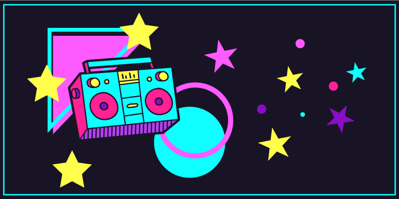 Colorful Boombox Graphic vintage vinyl carpet - TenStickers