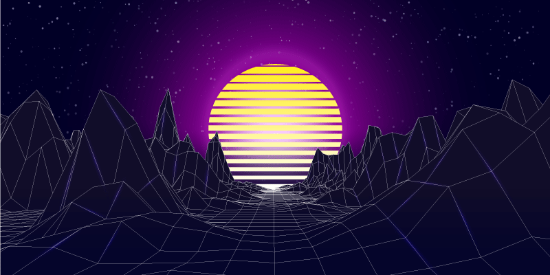 Retro Futuristic Landscape modern vinyl carpet - TenStickers