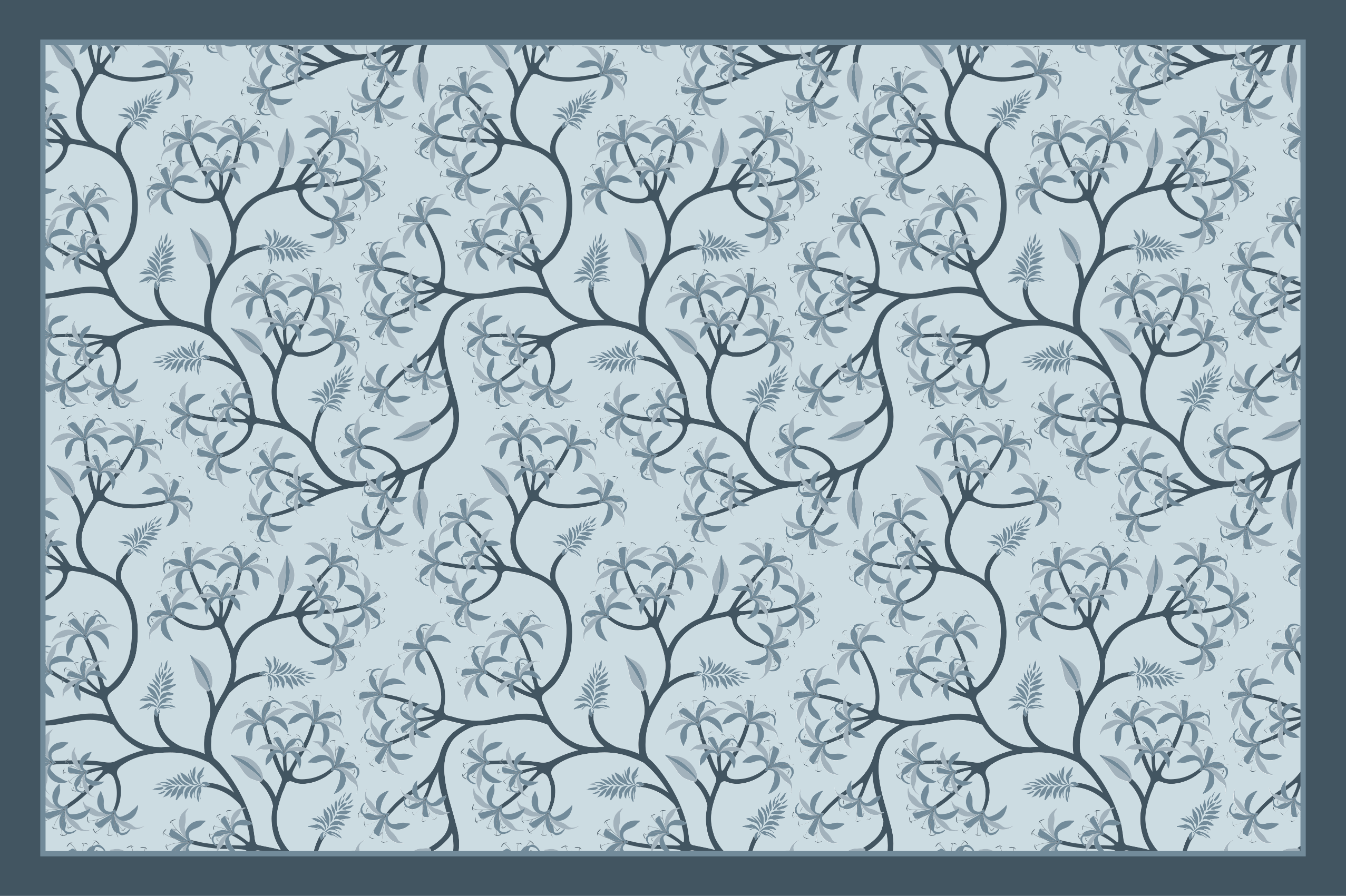 Botanical Silhouette Pattern floral vinyl carpet - TenStickers