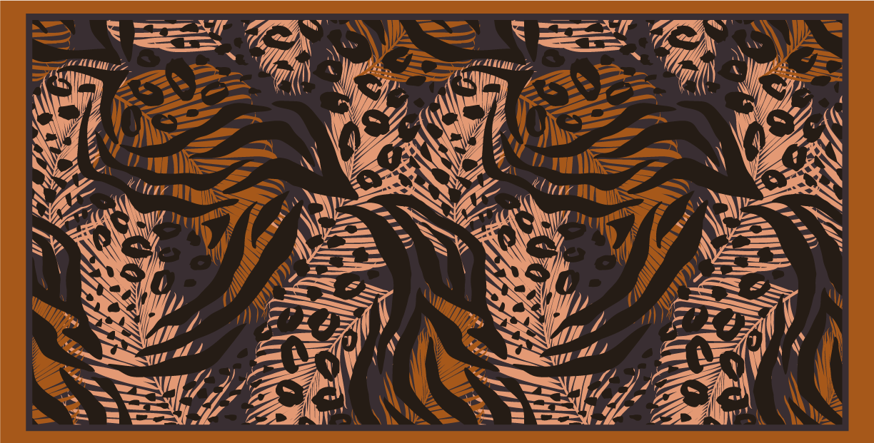 Exotic Jungle Motif animal print vinyl carpet - TenStickers