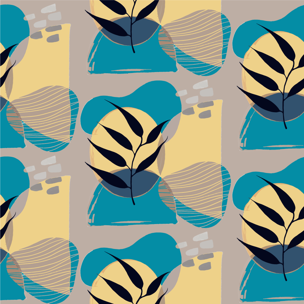 Abstract Botanical Pattern floral vinyl carpet - TenStickers