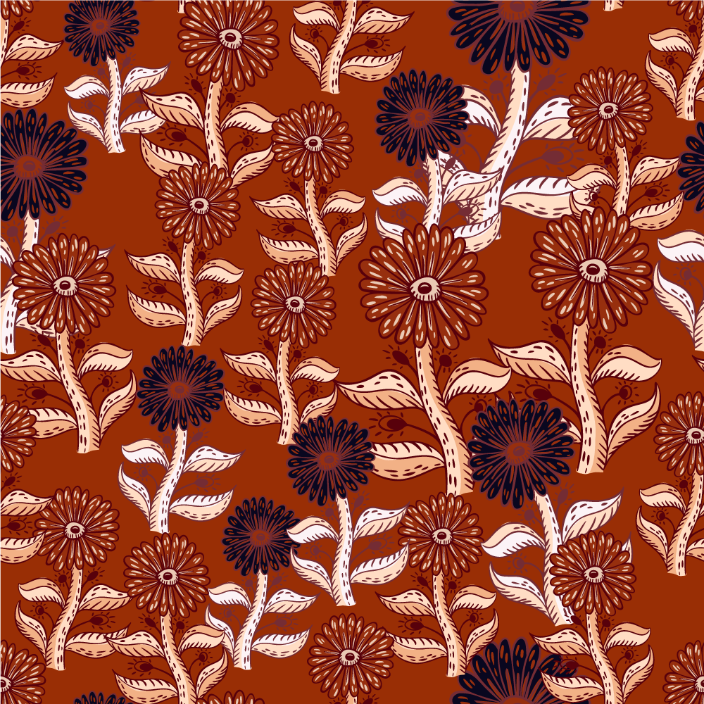Floral vinyl carpet in floral pattern harmony - TenStickers