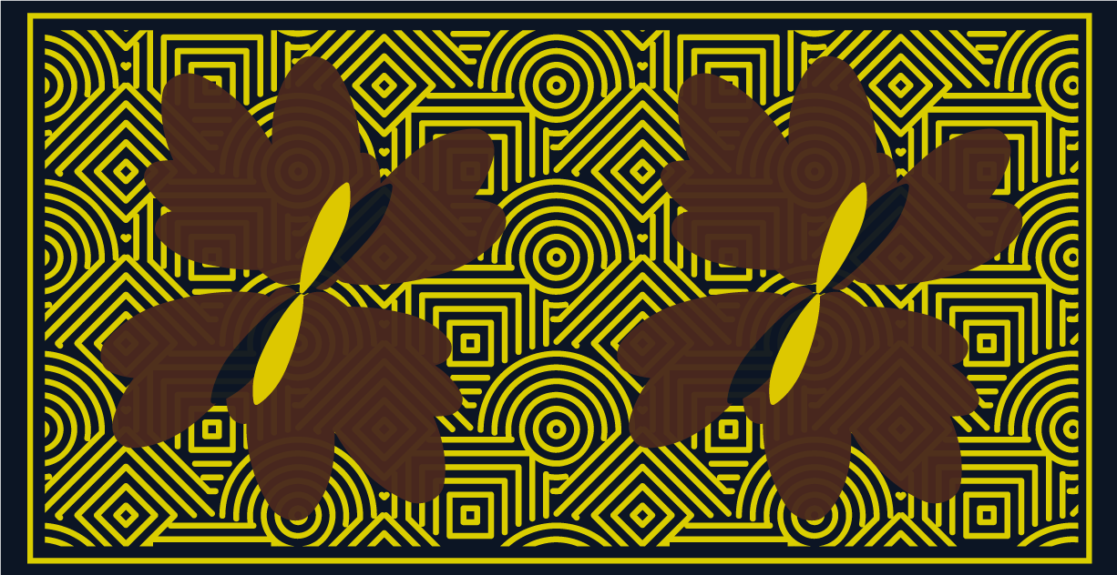 Geometric vinyl carpet in floral design contrast - TenStickers