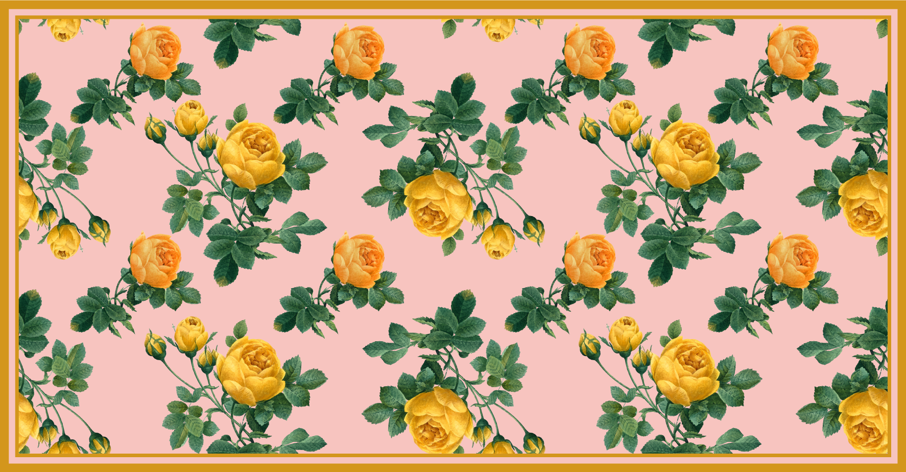 Yellow Rose Botanical floral vinyl carpet - TenStickers