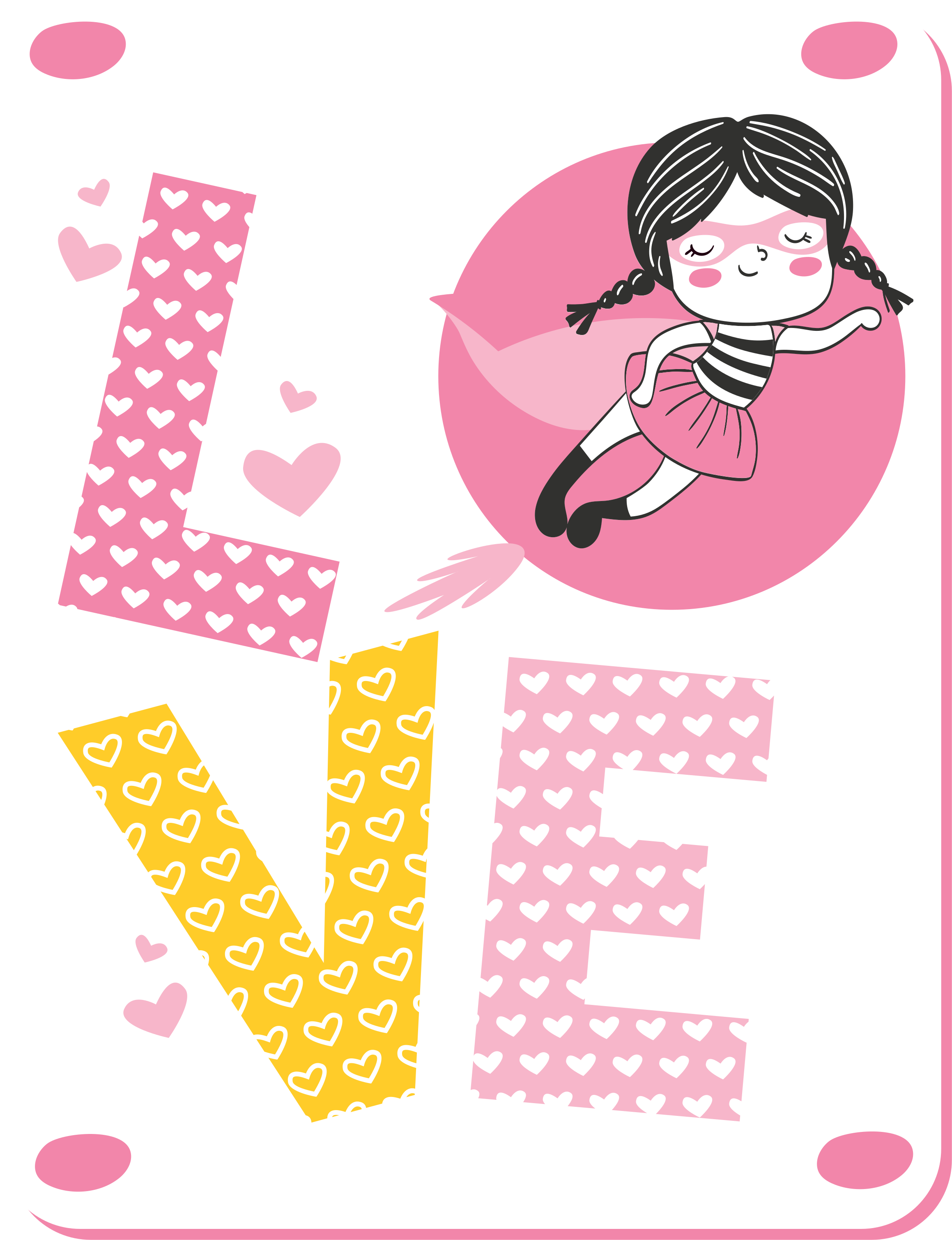 Ballerina Love Illustration nursery vinyl carpet - TenStickers