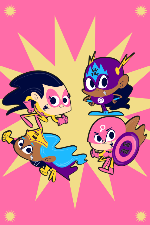 Colorful superhero characters kids vinyl carpet - TenStickers