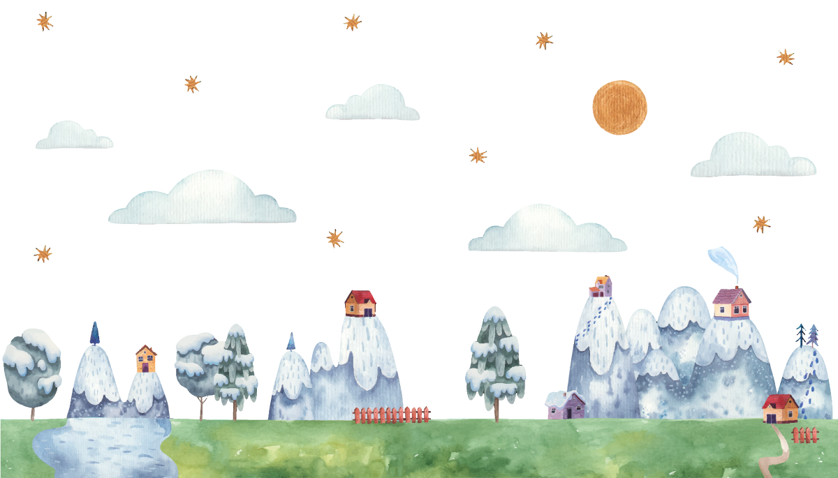 Enchanted Landscape Scene kids vinyl carpet - TenStickers