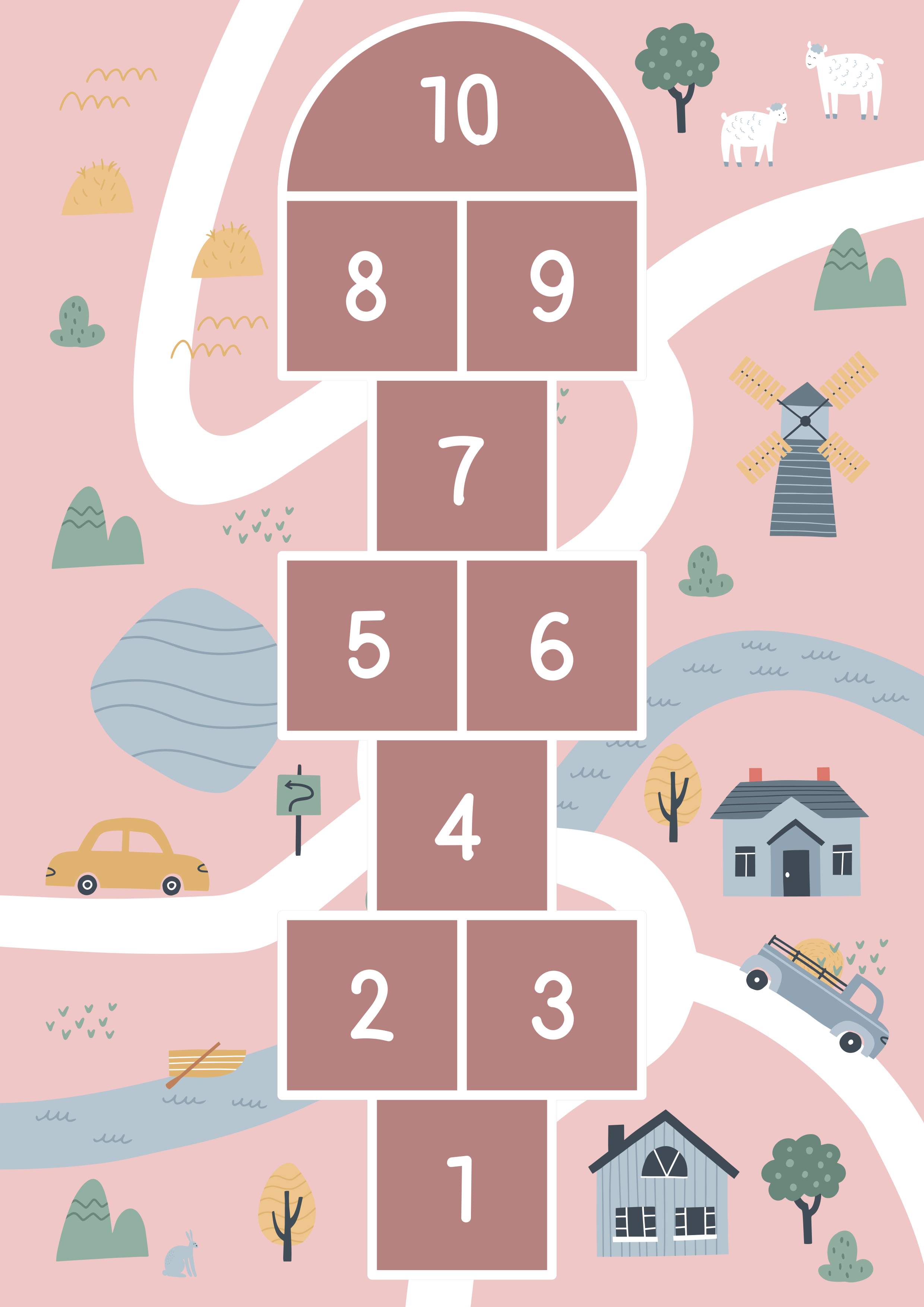 Children's Playful Hopscotch game vinyl carpet - TenStickers