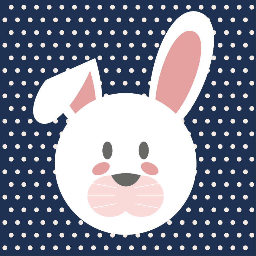 Whimsical Bunny Motif nursery vinyl carpet - TenStickers