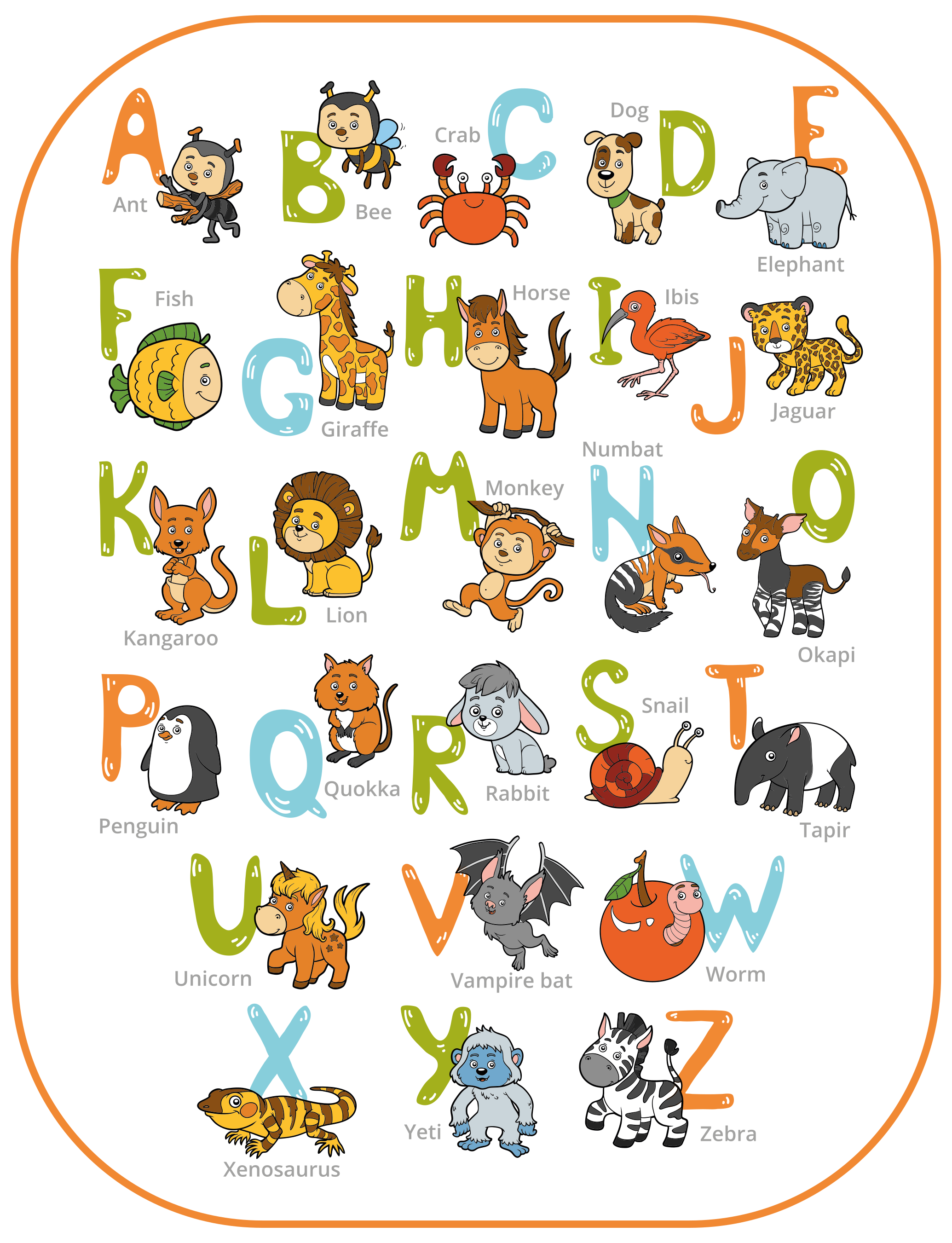 Alphabet Animal Educational abcs vinyl carpet - TenStickers