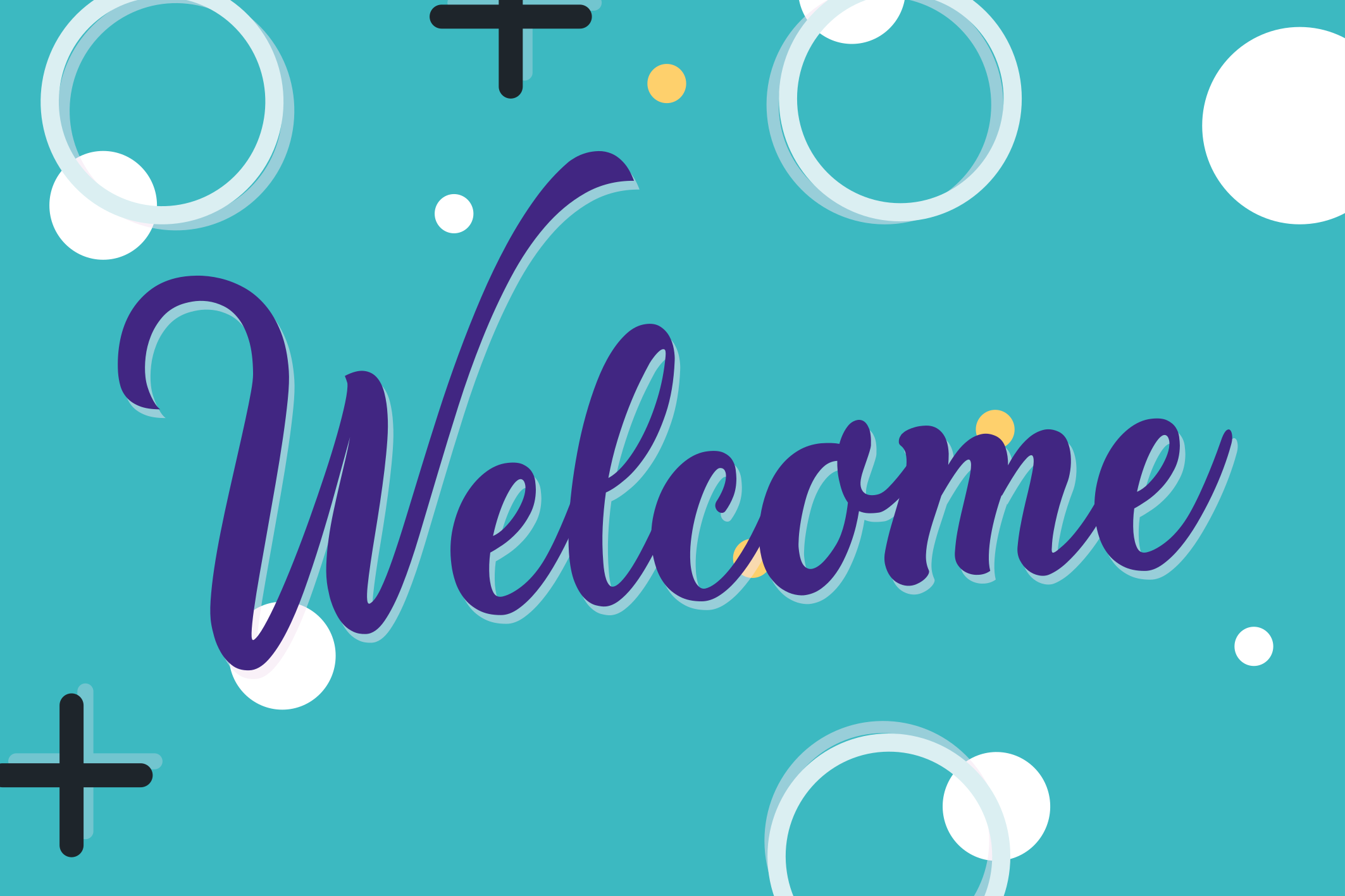 Cheerful Welcome Entrance custom vinyl carpet - TenStickers
