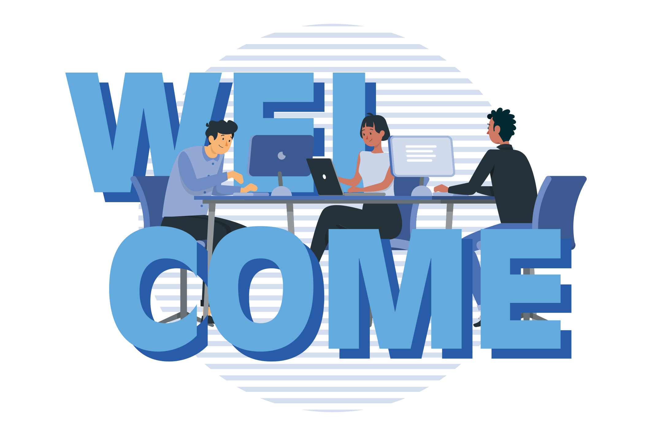 Friendly Office Welcome custom vinyl carpet - TenStickers