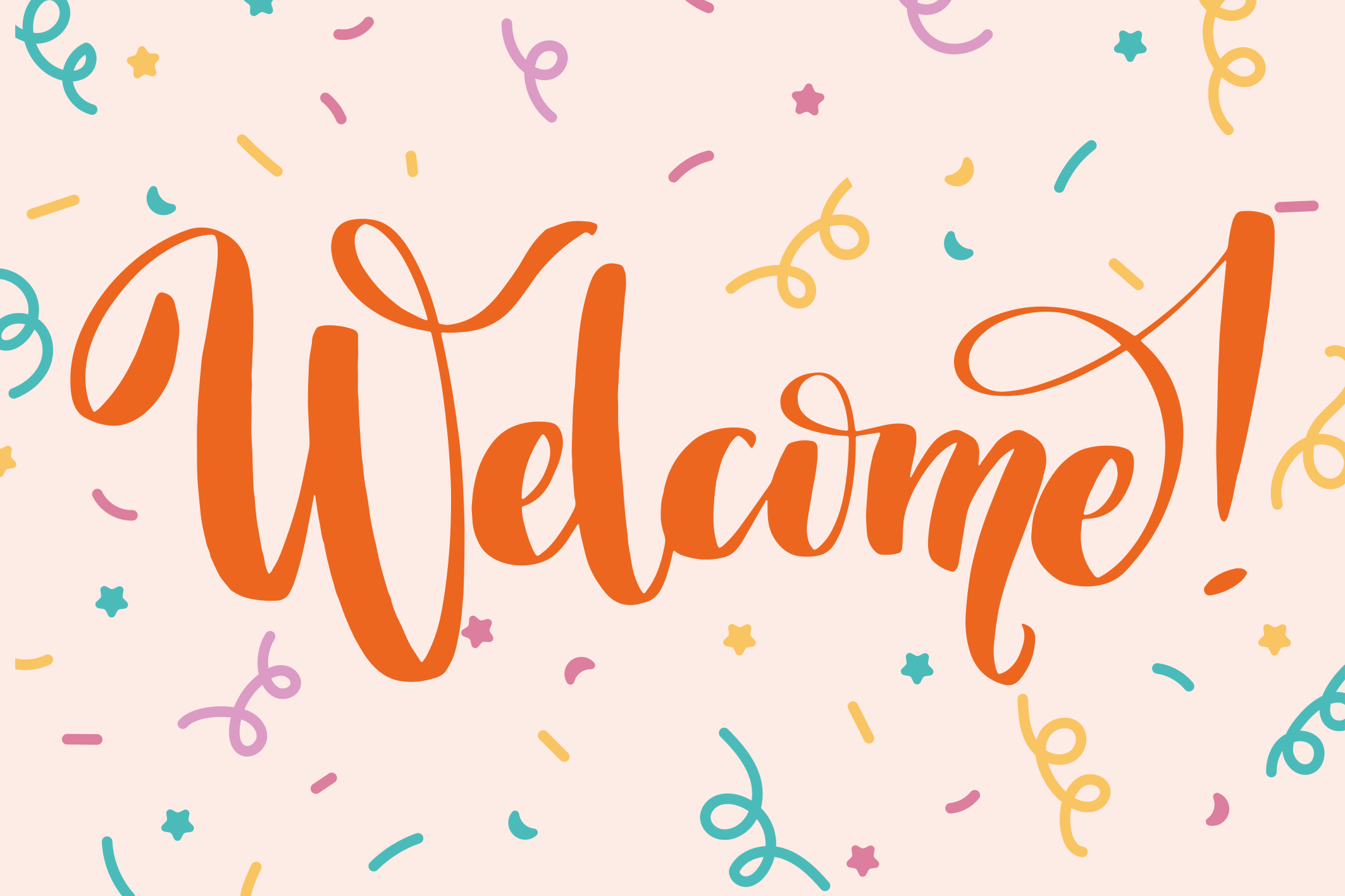 Colorful Welcome Script entrance hall vinyl carpet - TenStickers