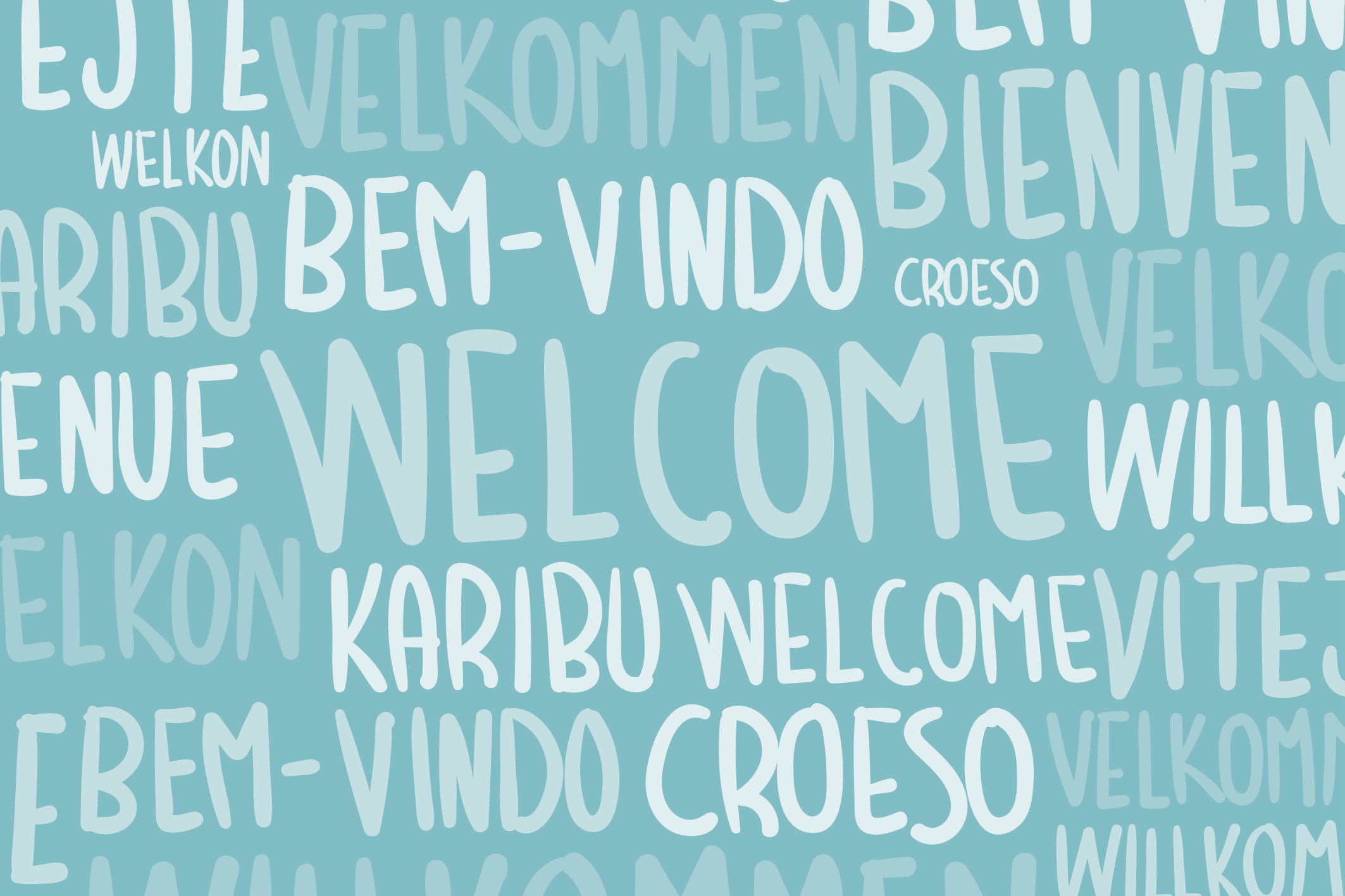 Multilingual Welcome Text custom vinyl carpet - TenStickers