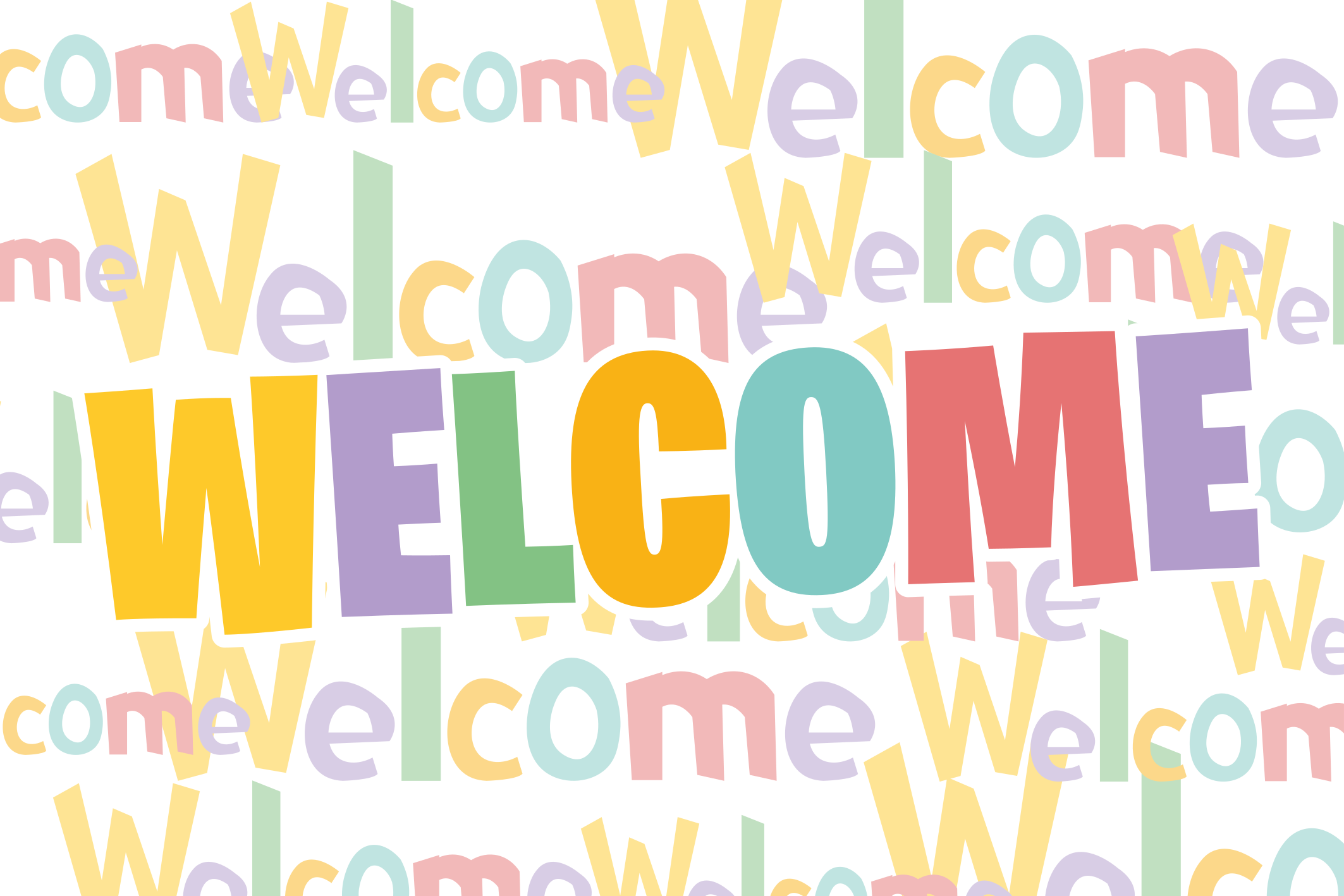 Colorful Welcome Typography custom vinyl carpet - TenStickers