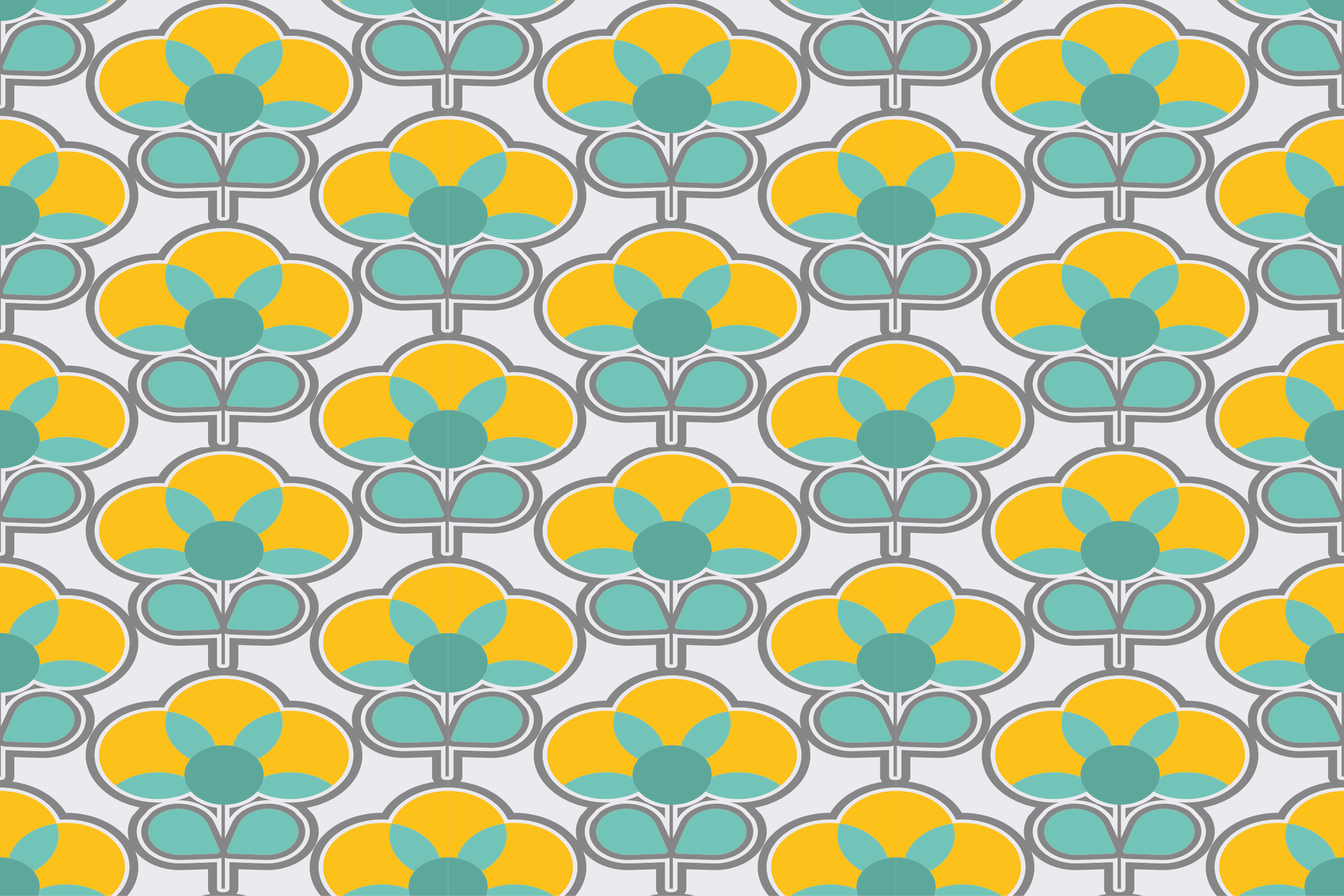 Geometric Floral Pattern geometric vinyl carpet - TenStickers