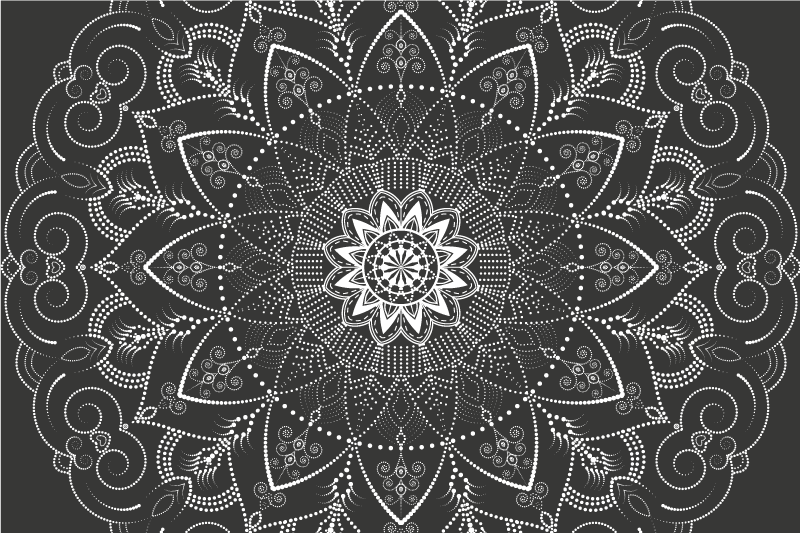 Mandala Pattern Symmetry mandala vinyl carpet - TenStickers