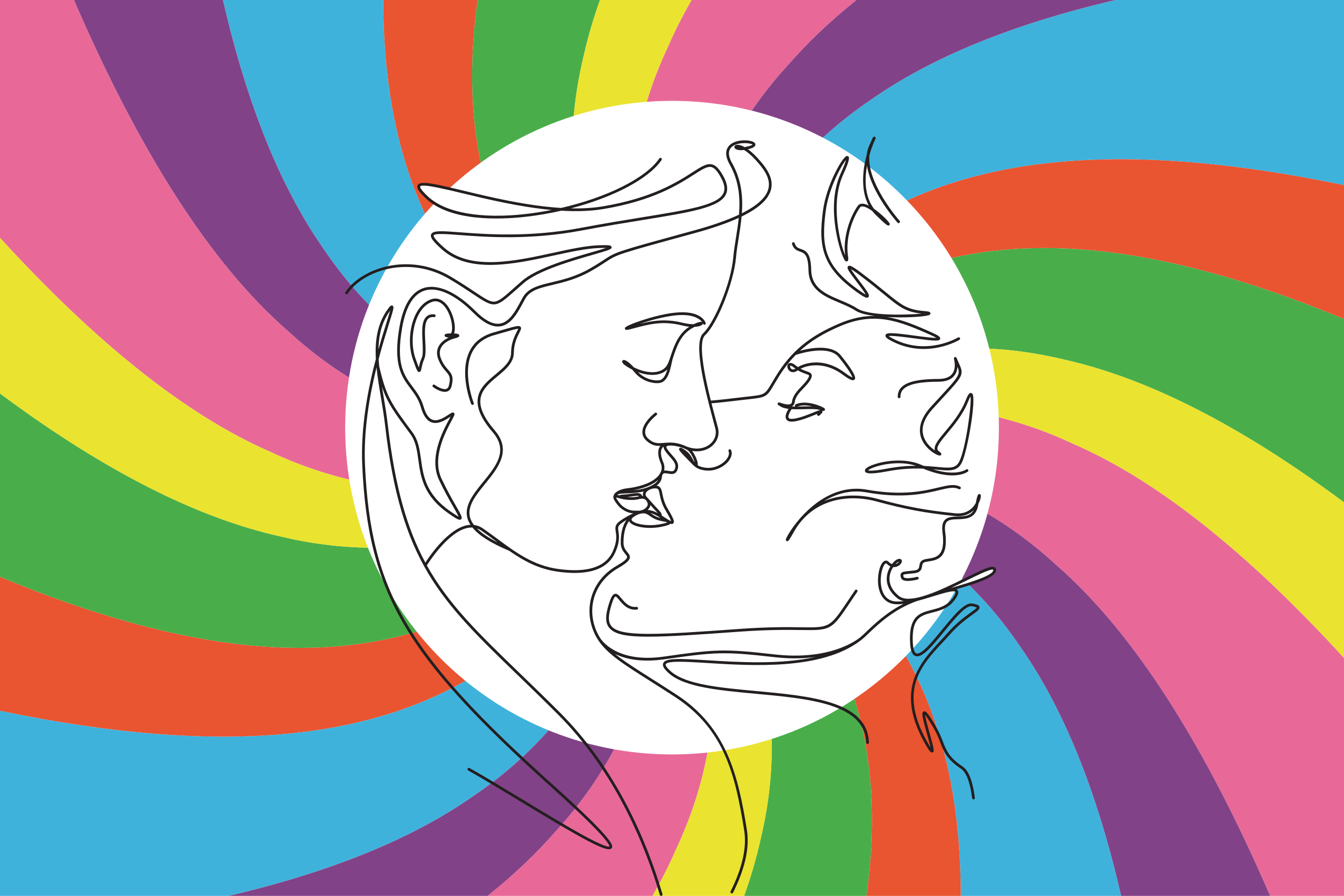 Colorful kiss silhouette kids vinyl carpet - TenStickers