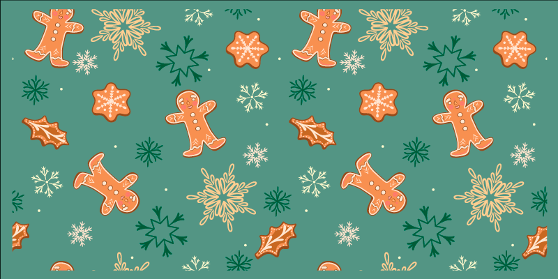 Festive Gingerbread Pattern Christmas vinyl carpet - TenStickers