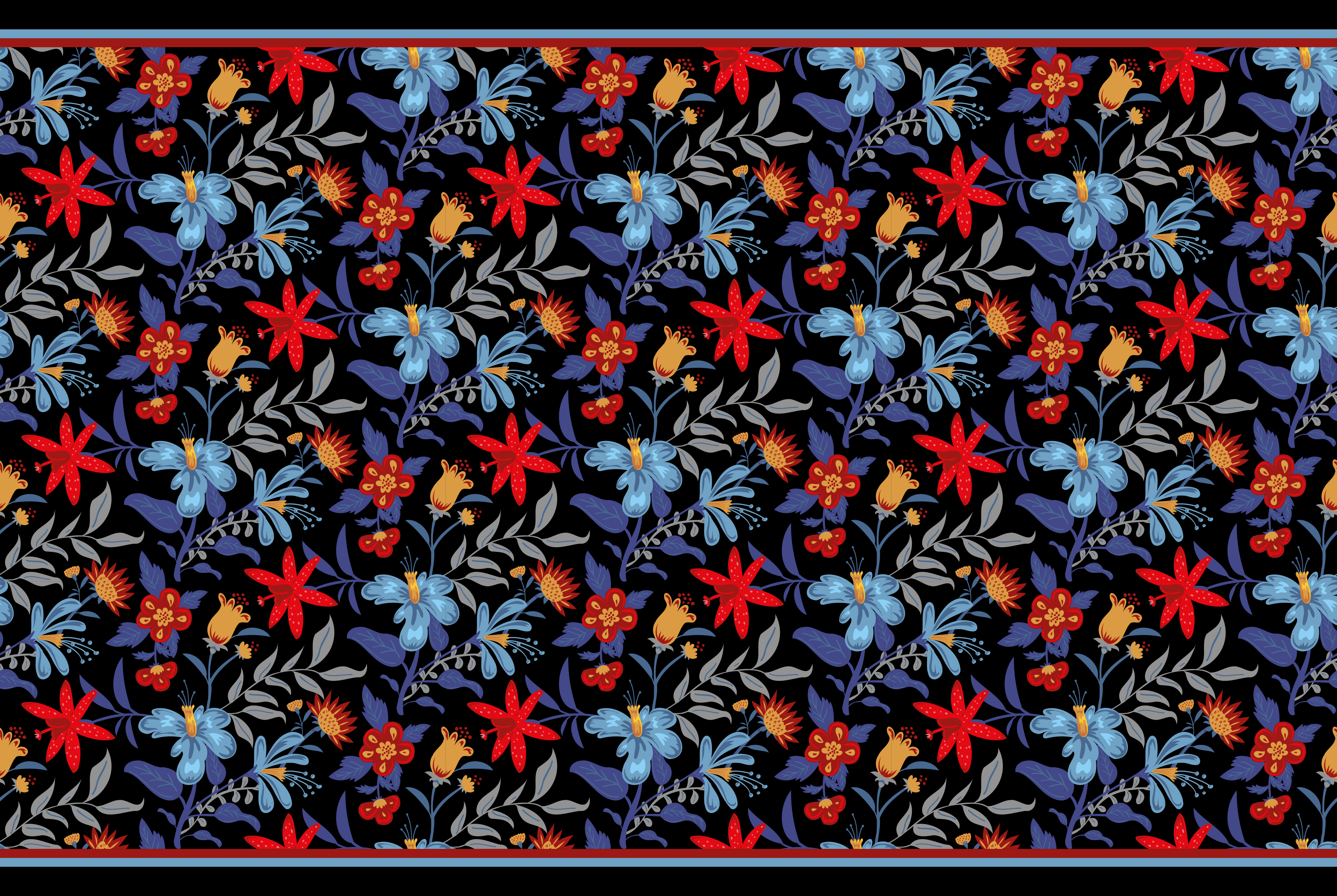 Botanical Elegance floral vinyl carpet - TenStickers