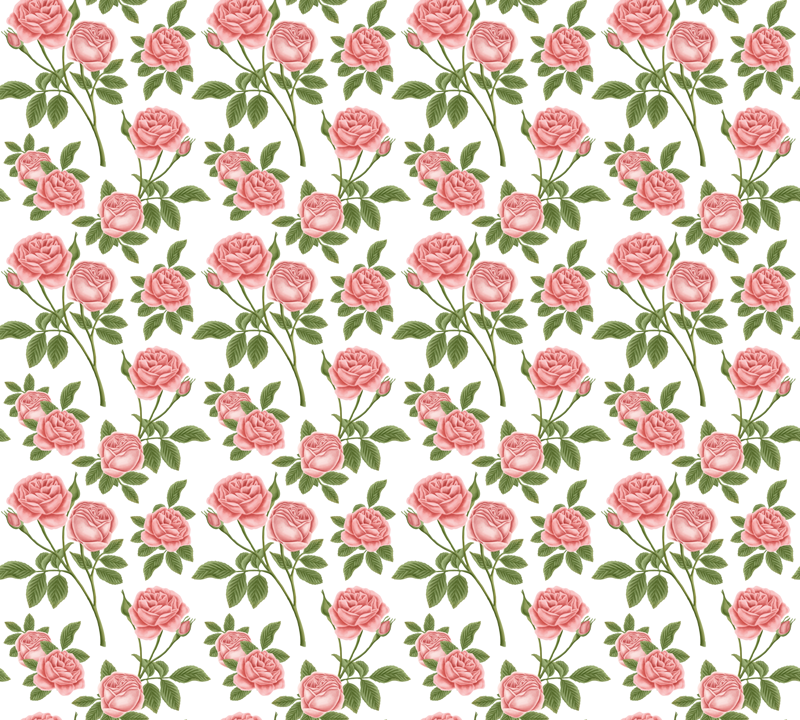 Botanical rose pattern floral vinyl carpet - TenStickers
