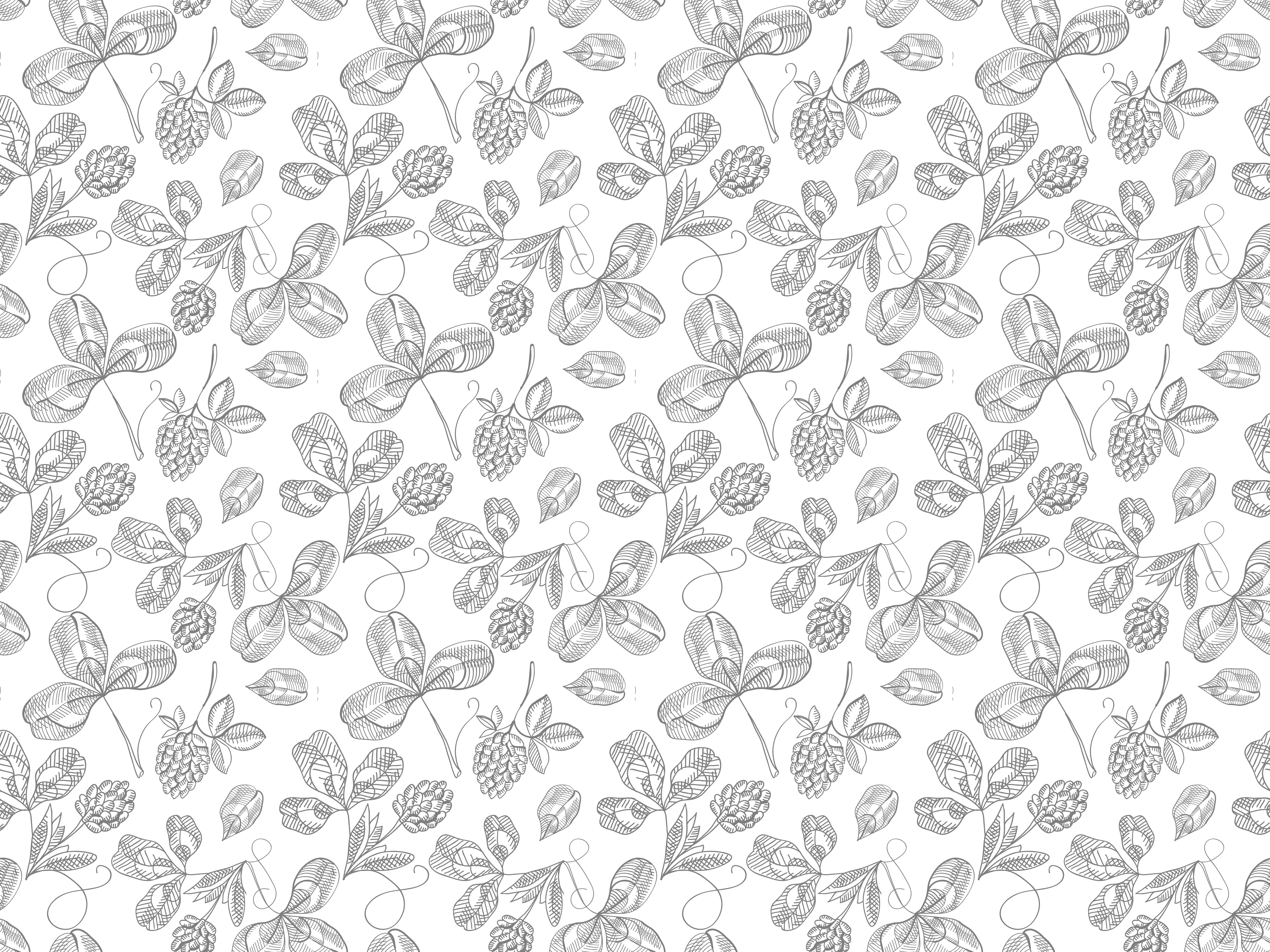 Botanical Lineart floral vinyl carpet - TenStickers