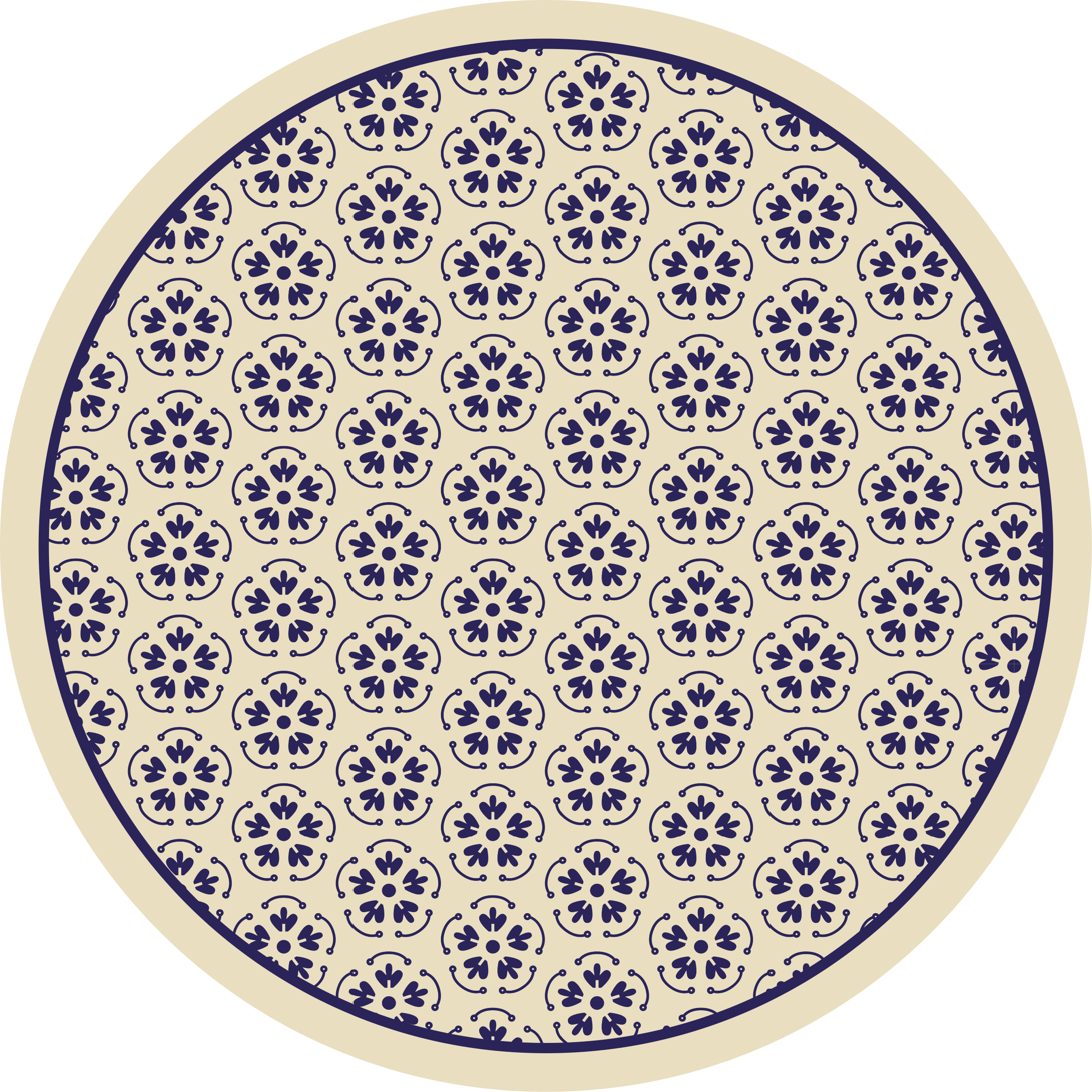 Circular Mosaic Pattern floral vinyl carpet - TenStickers