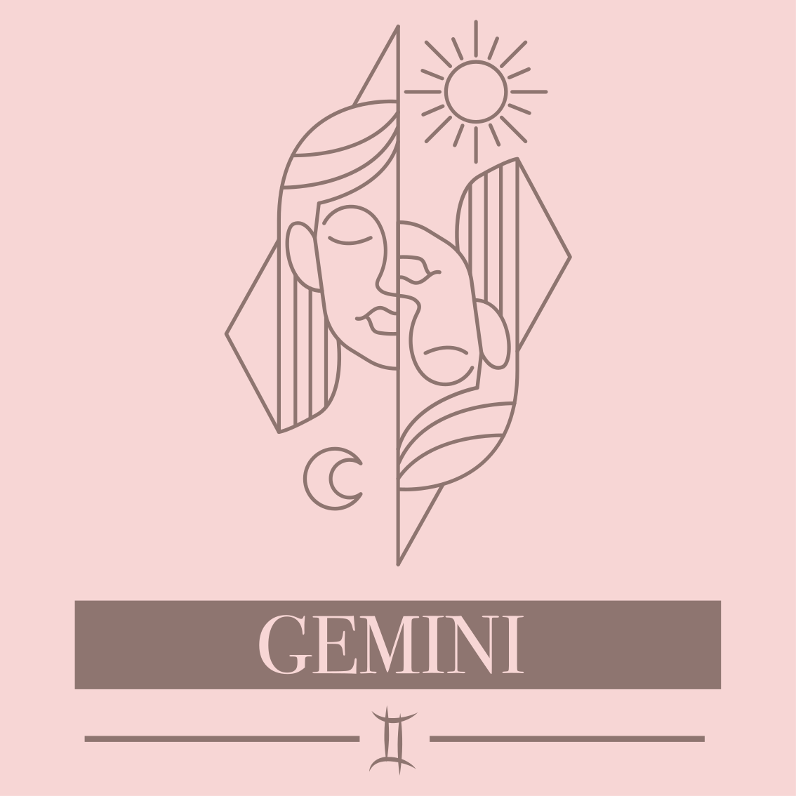 Gemini Themed Design custom vinyl carpet - TenStickers