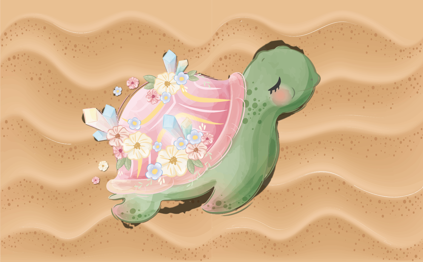 Sea Turtle Oasis kids vinyl carpet - TenStickers