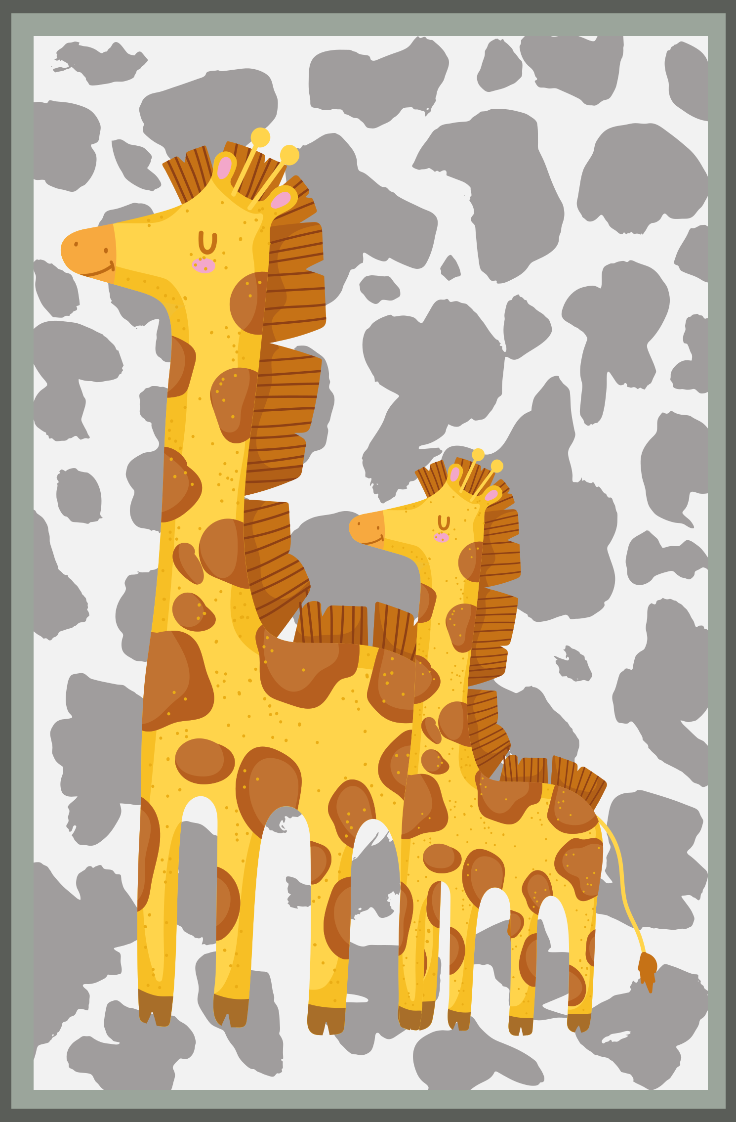 Giraffe Family Motif kids vinyl carpet - TenStickers