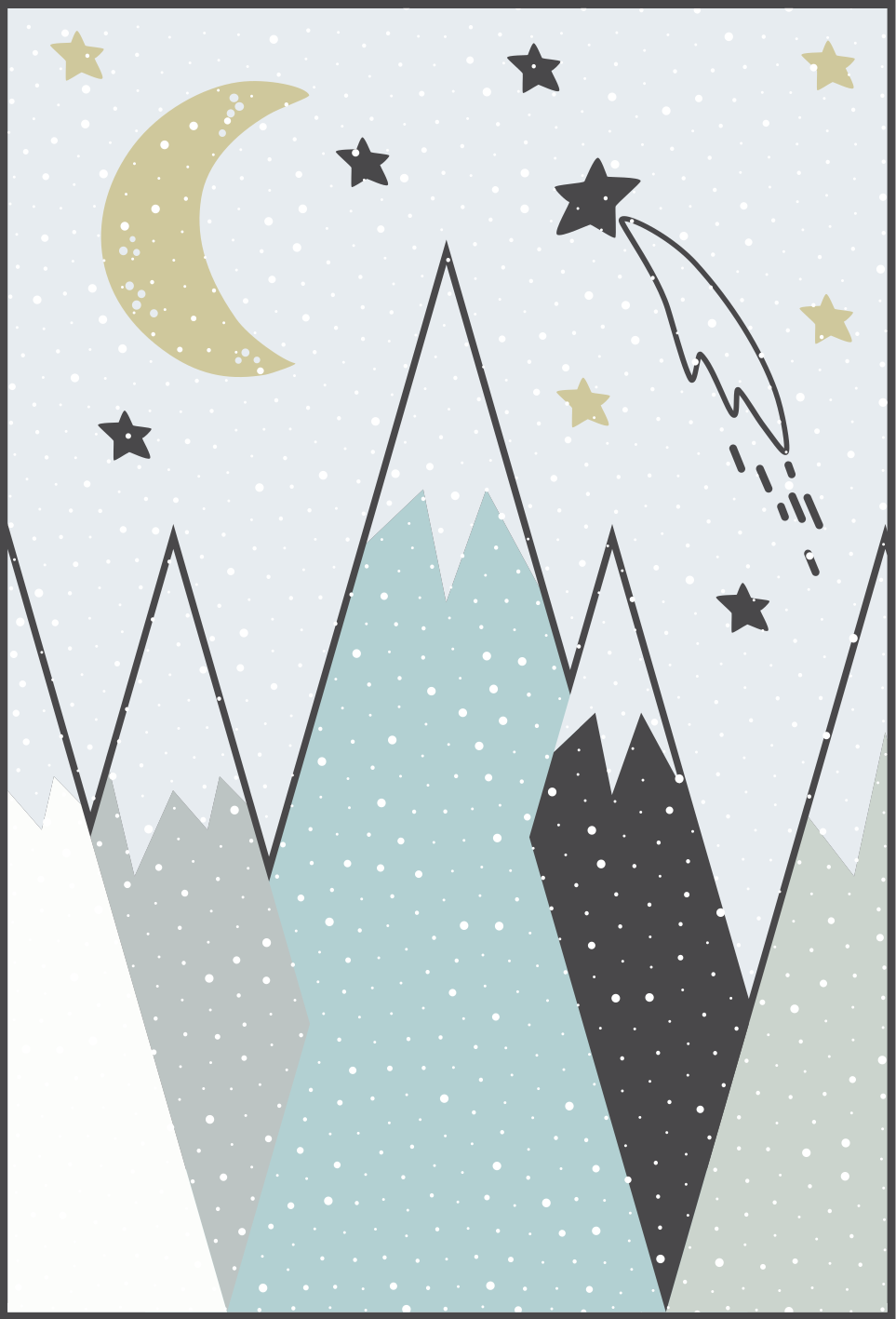 Mountainous Night Sky kids vinyl carpet - TenStickers