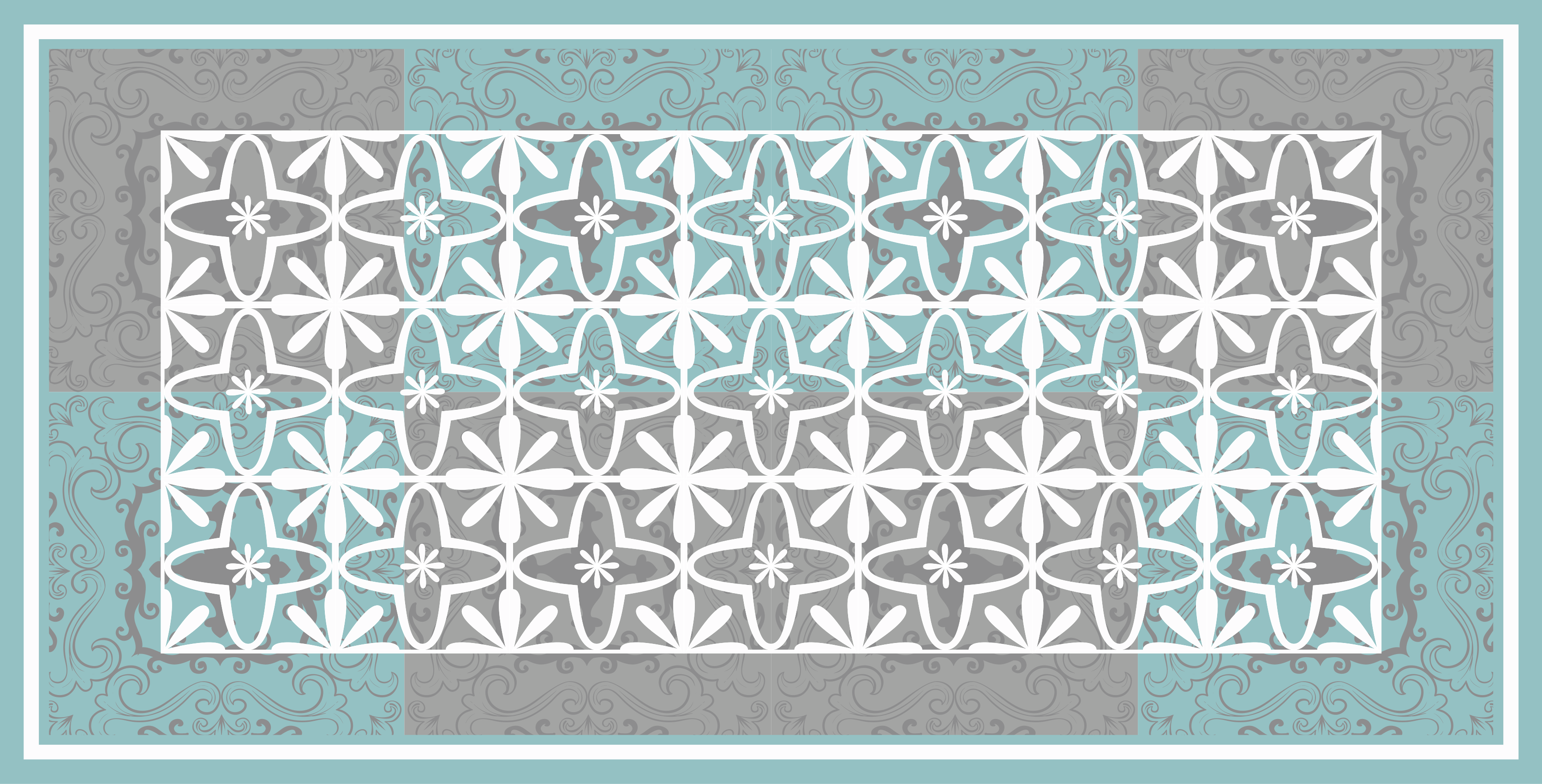 Geometric elegance geometric vinyl carpet - TenStickers