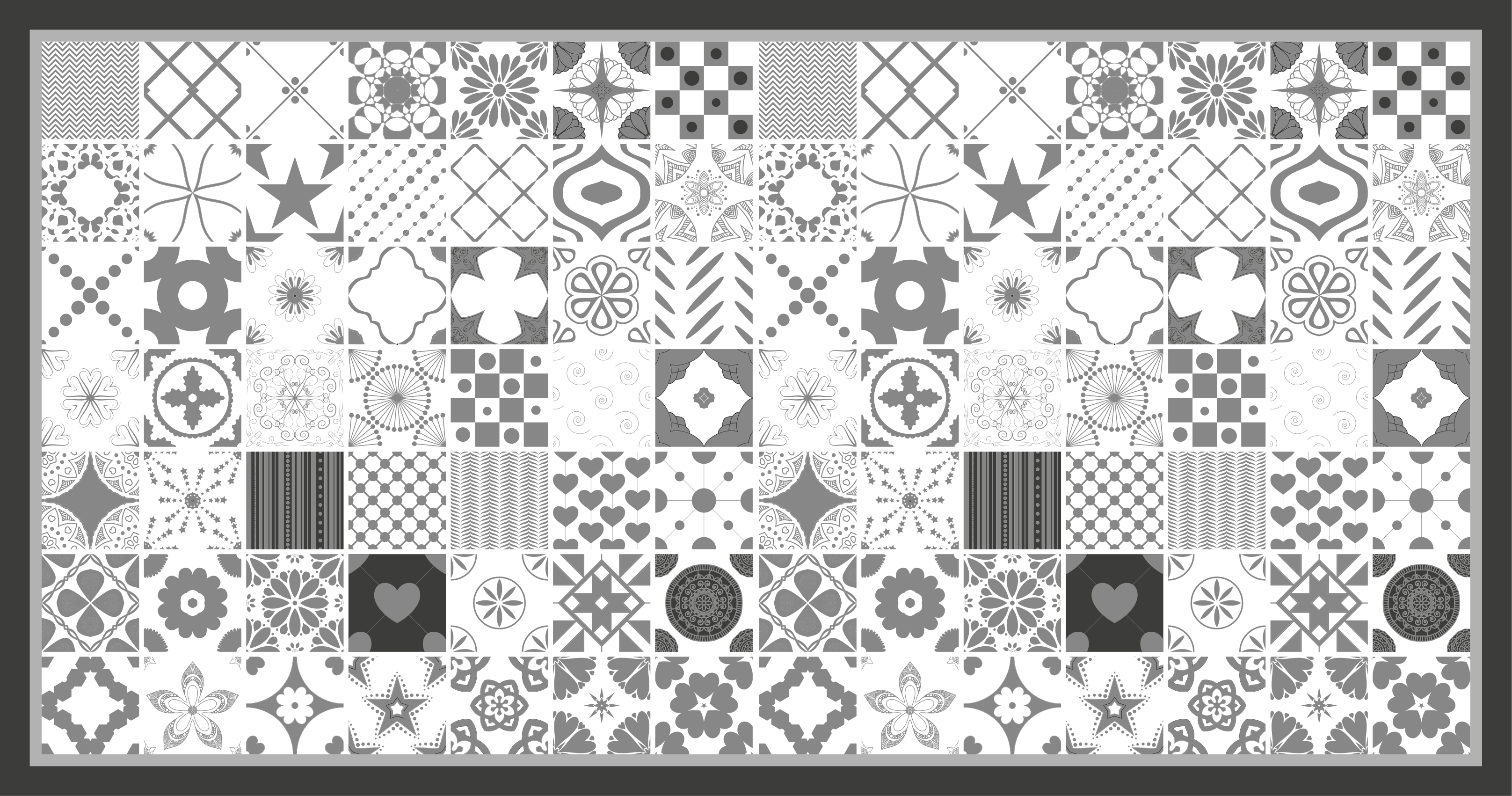 Patchwork Tile Composition tile vinyl carpet - TenStickers