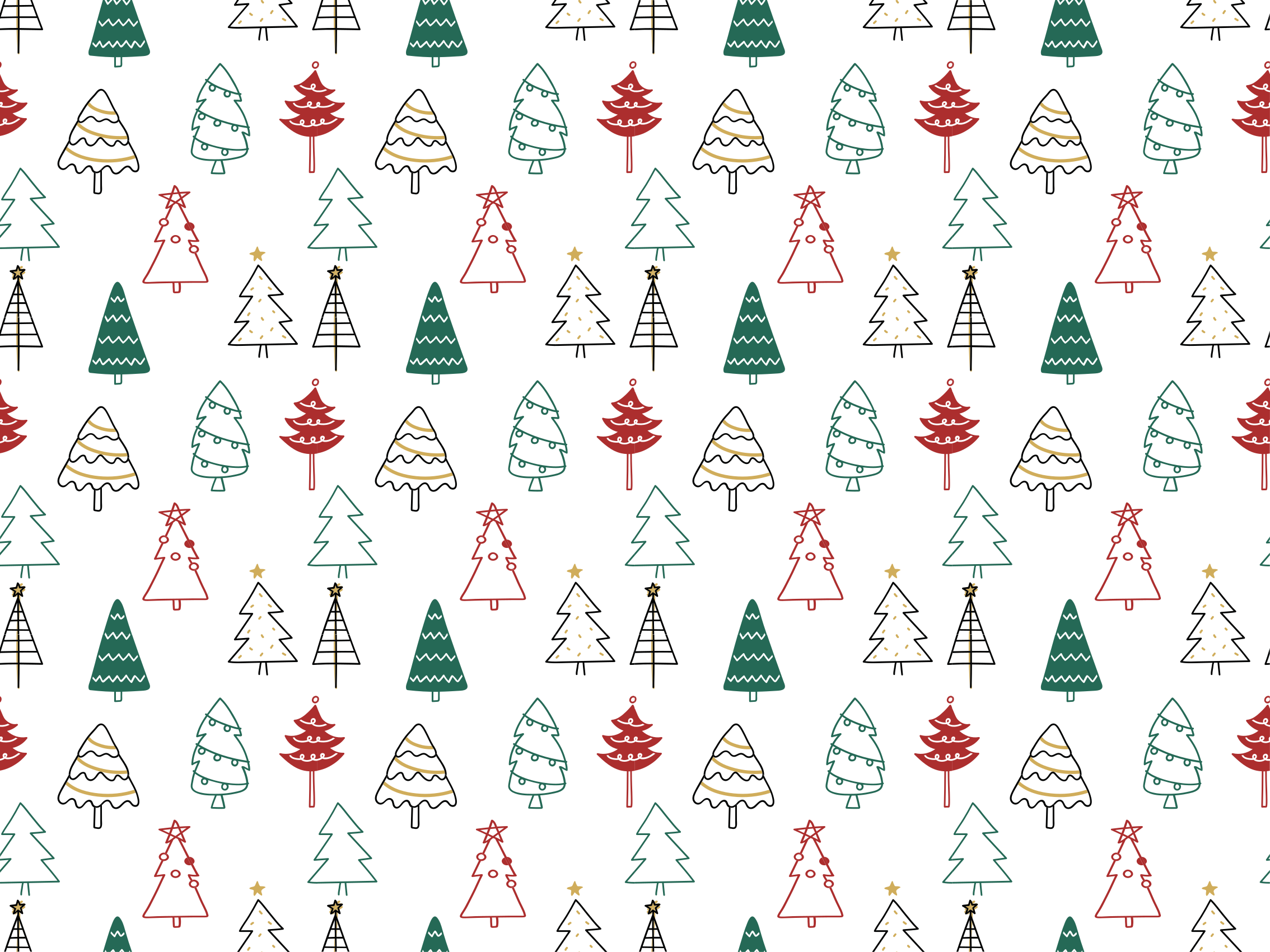 Festive Trees Pattern Christmas vinyl carpet - TenStickers