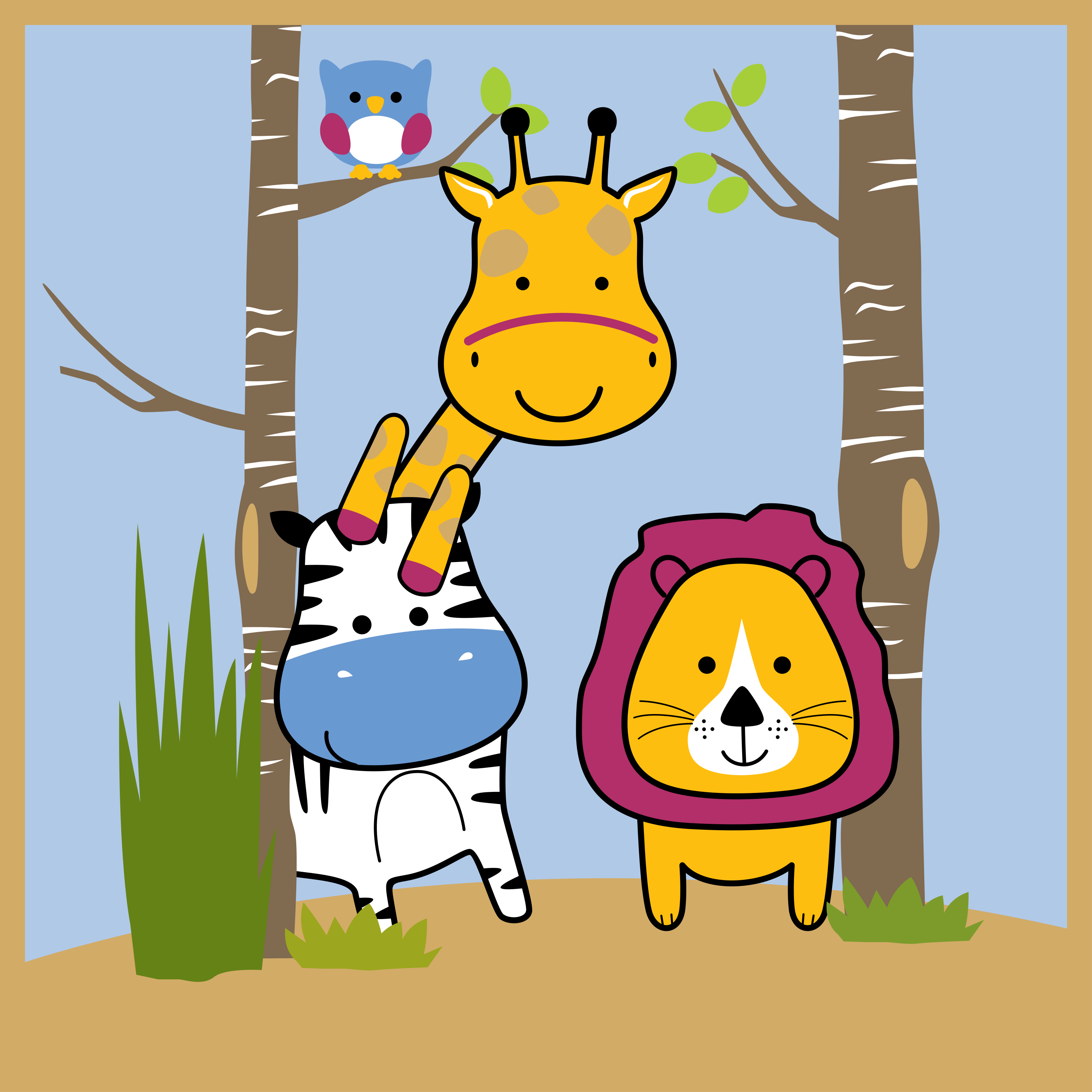 Animal Characters kids vinyl carpet - TenStickers