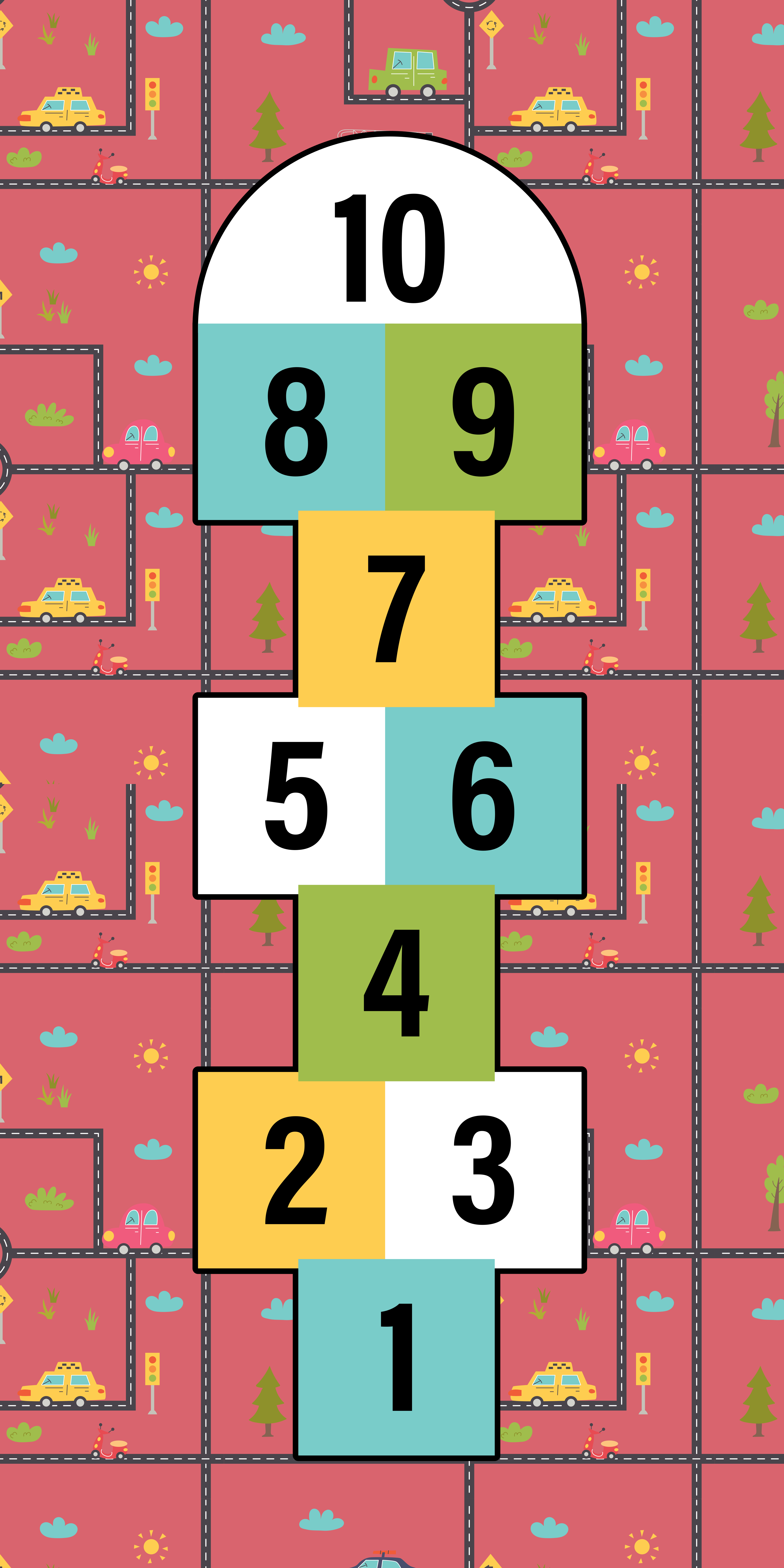 Hopscotch Playtime game vinyl carpet - TenStickers