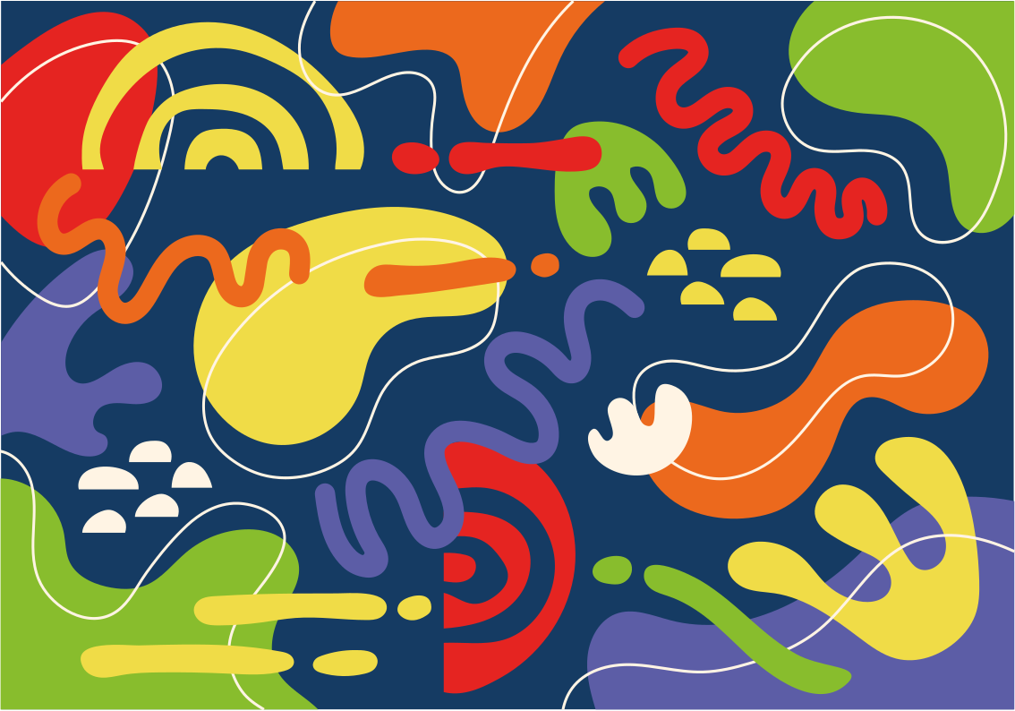 Abstract colorful shapes geometric vinyl carpet - TenStickers