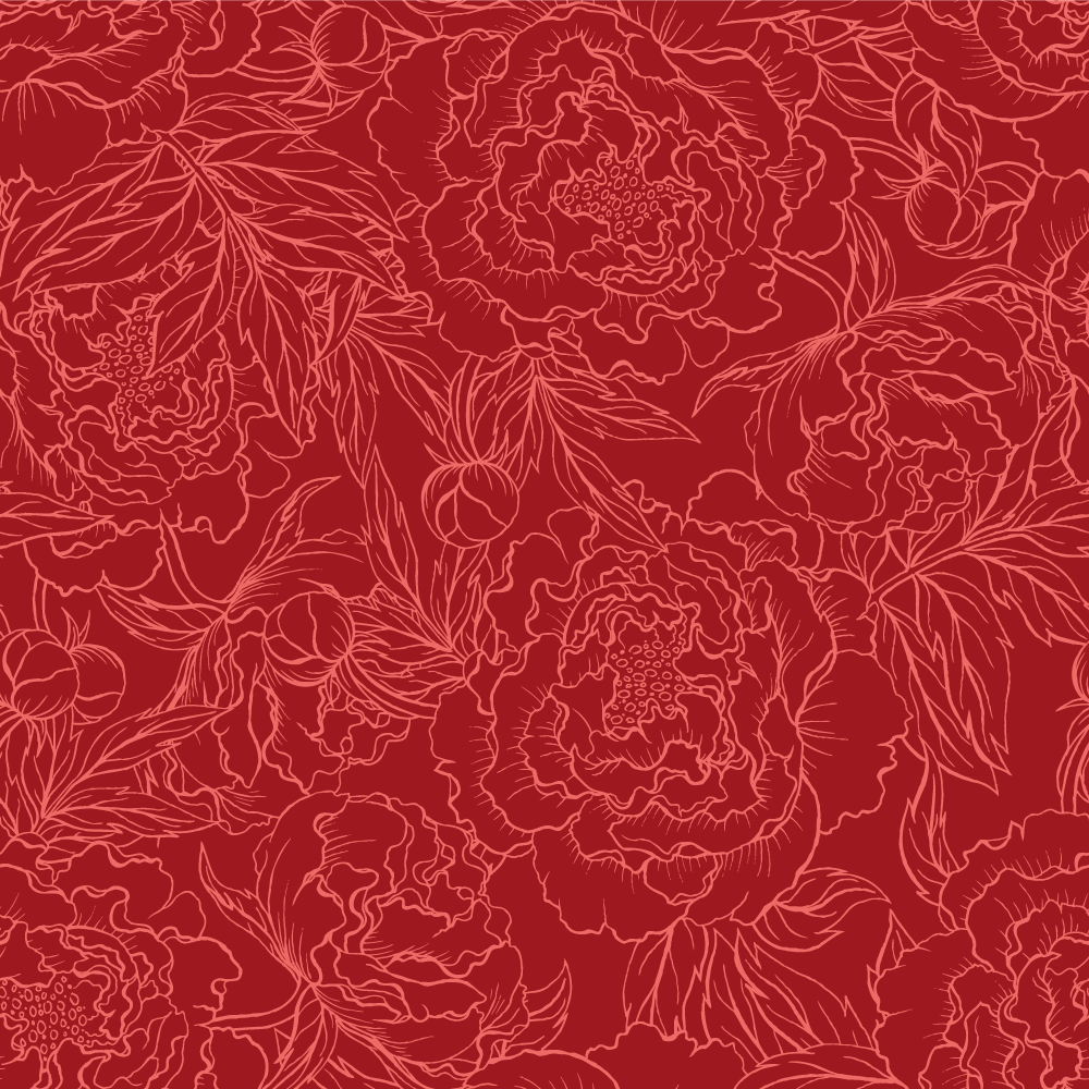 Floral red pattern floral vinyl carpet - TenStickers