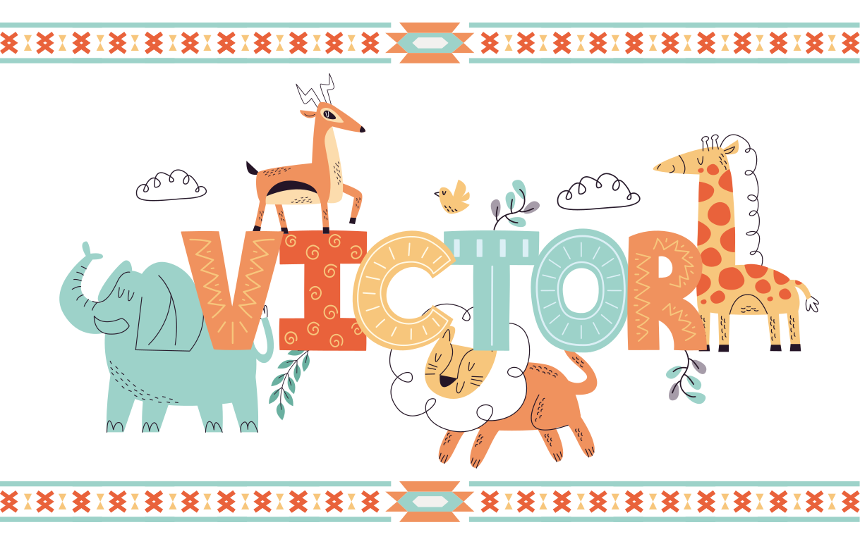 Personalized Safari Theme custom vinyl carpet - TenStickers