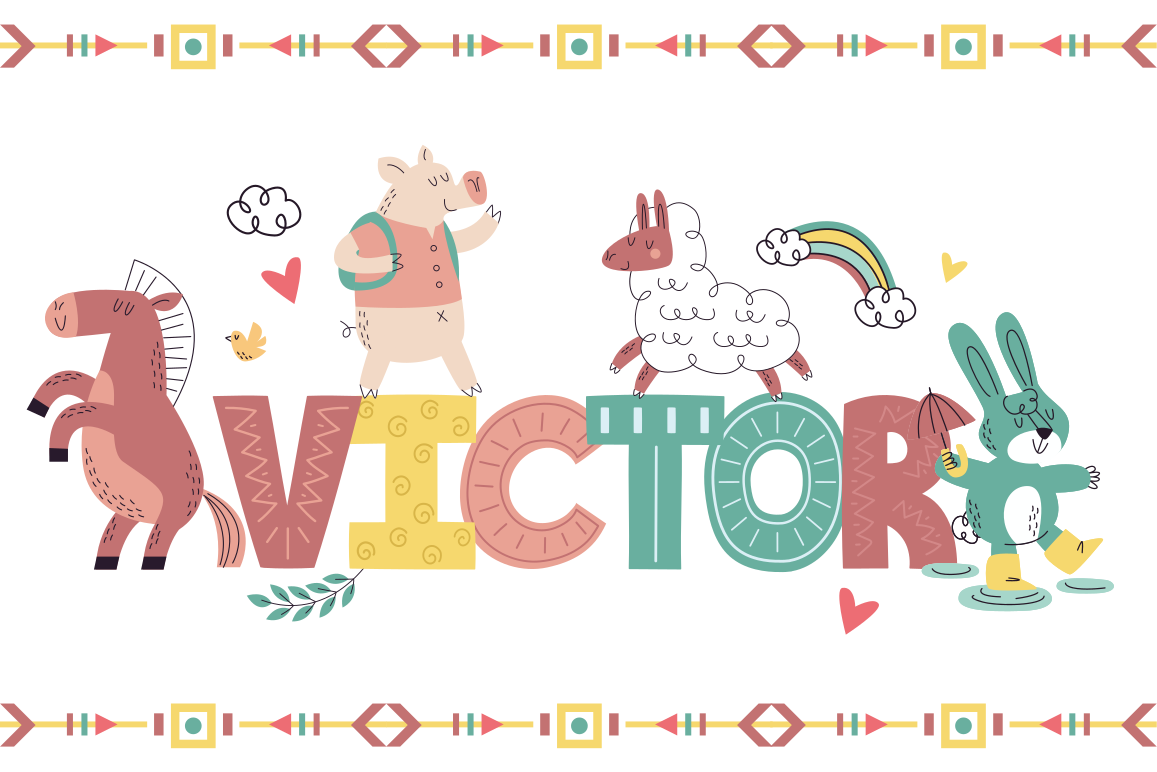 Playful Alphabet Animals custom vinyl carpet - TenStickers