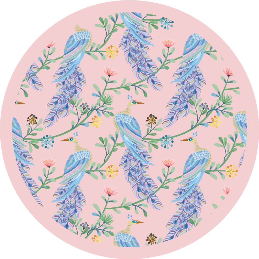 Feathered Botanicals floral vinyl carpet - TenStickers